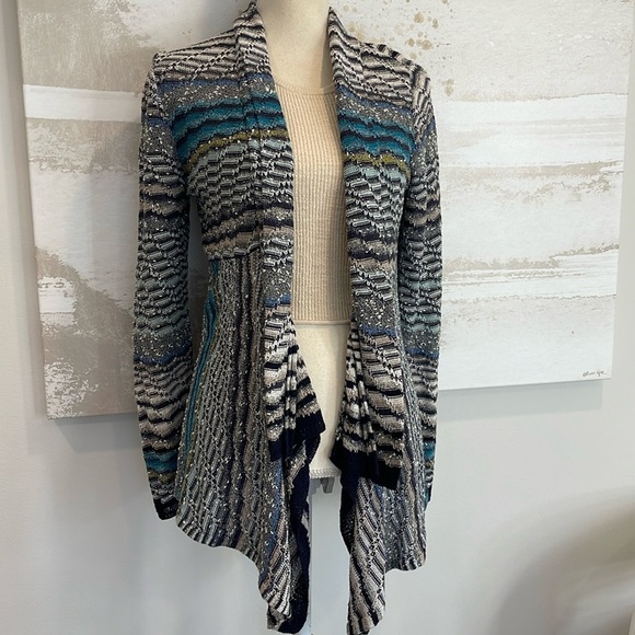 Nic+Zoe Shaded Stripes Cardigan in Eclipse Size-Small NWOT - Picture 2 of 8